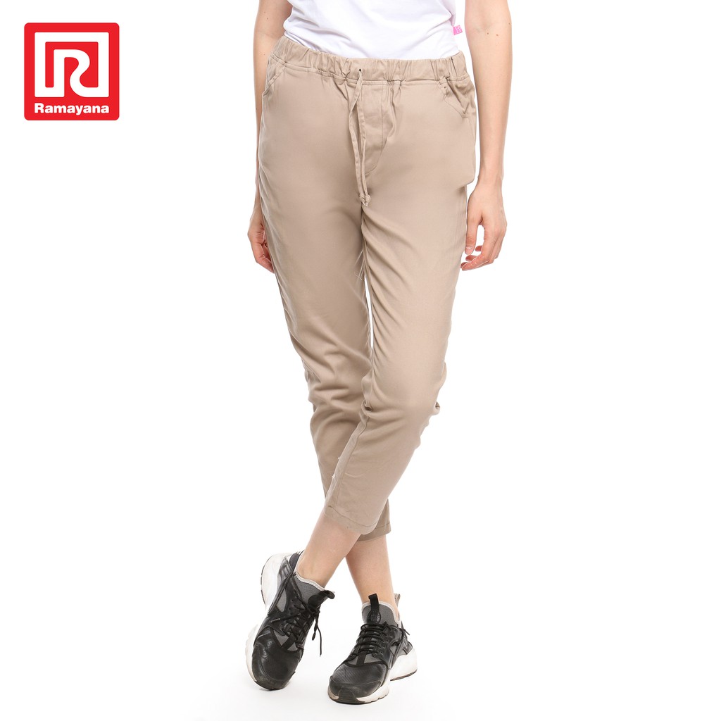 Ramayana JJ Jeans Celana  Wanita  Chinos Bigsize Cream  