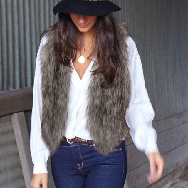 Rompi Bulu Wanita Rompi Tanpa Lengan Wanita A013.001