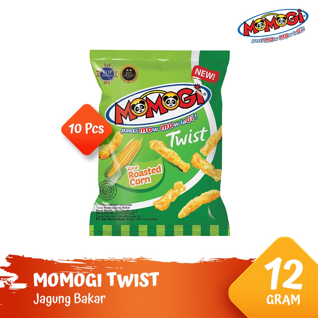 Momogi Twist Snack Jagung Bakar - 12gr / 25gr