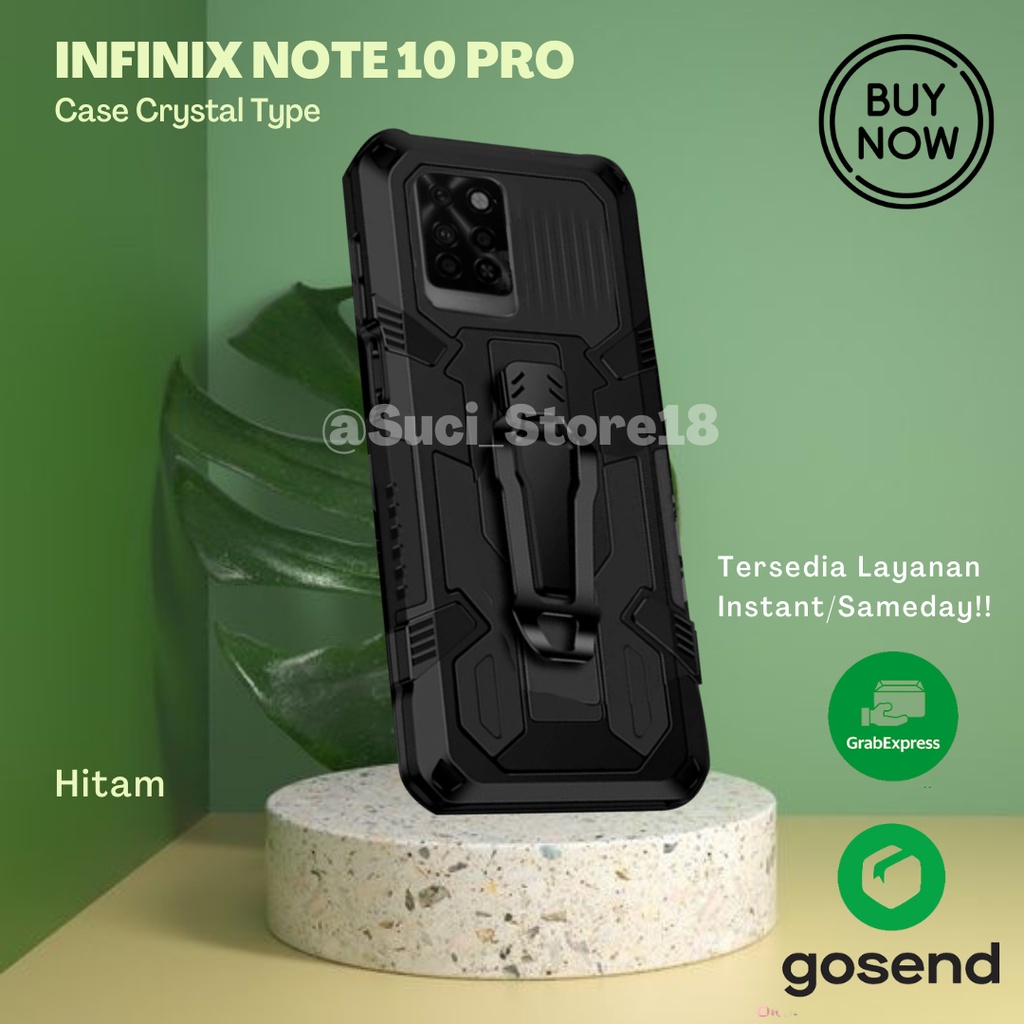 Hard Case Robot I Crystal Infinix Note 10 Pro Kickstand Standing Robot