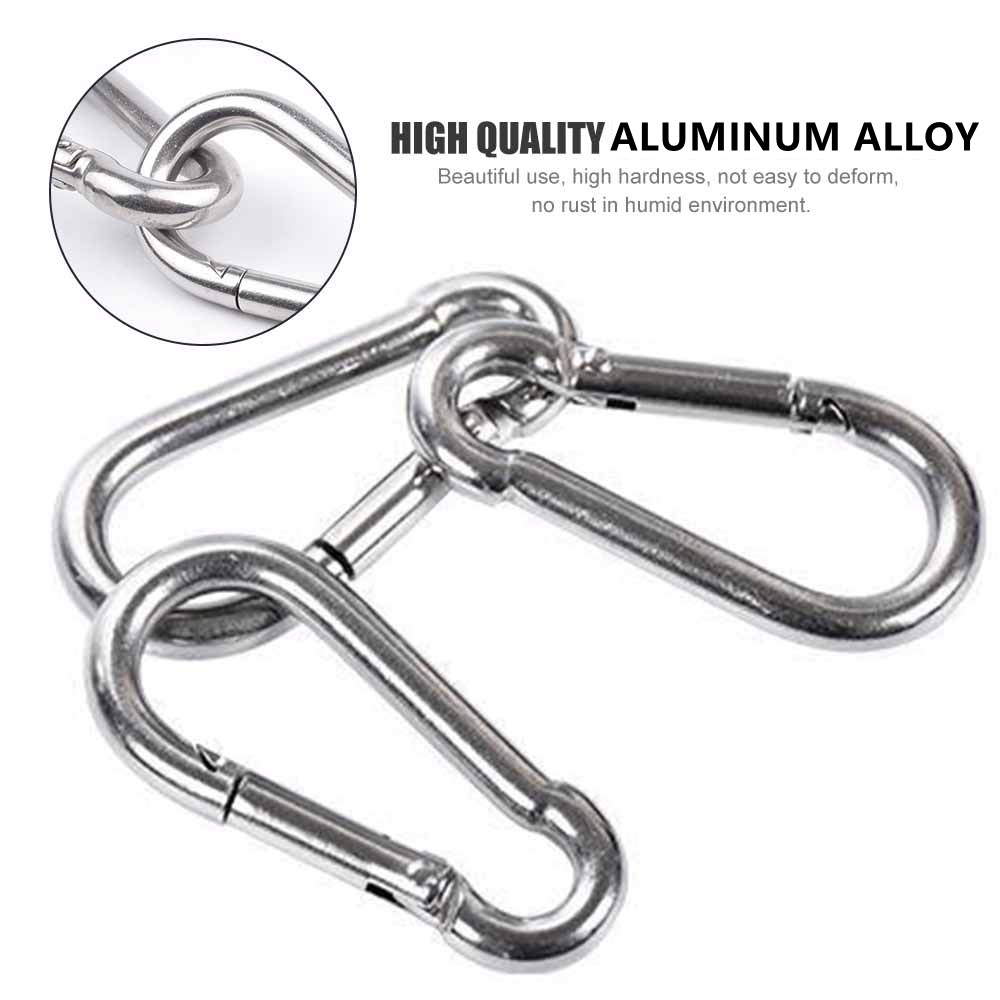 10pcs Klip Carabiner D-ring Mini Multifungsi Bahan Alloy Tahan Lama Untuk Camping / Climbing / Hiking