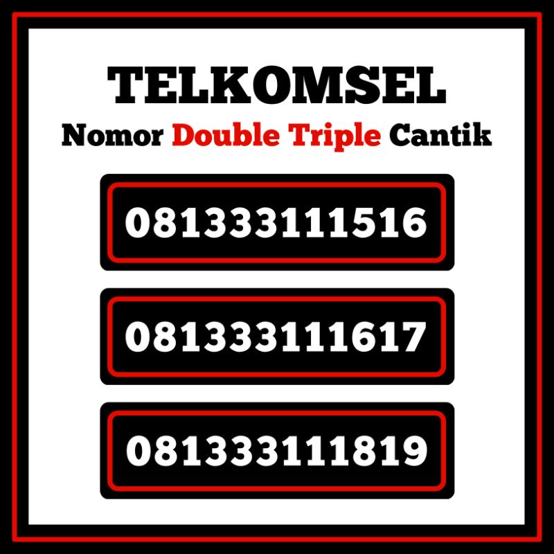 NOMOR CANTIK TELKOMSEL SIMPATI 4G LTE MURAH 0813 , KARTU PERDANA NOMOR CANTIK SIMPATI SERI TRIPLE 33