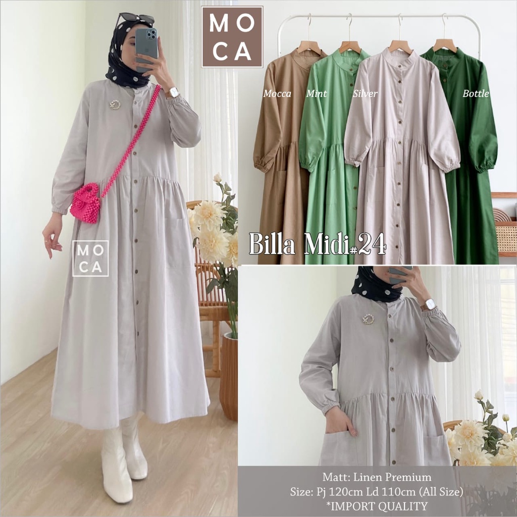 100% TERMURAH & ORI BILLA #24 MIDI WANITA BY MOCA