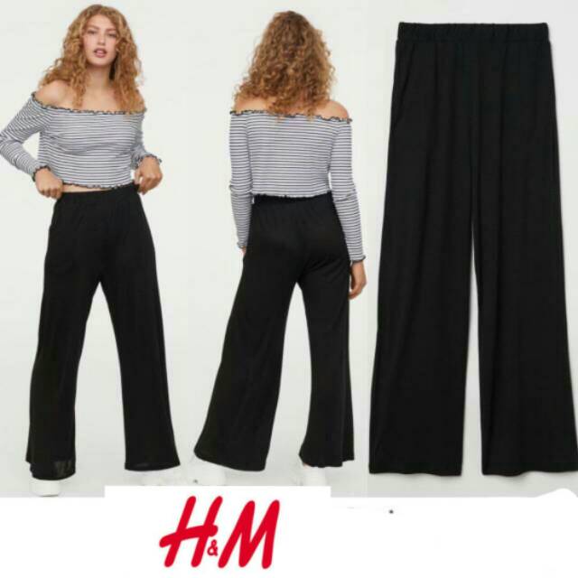 h&m wide cut jersey pants