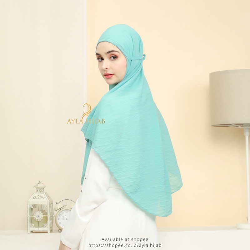 (Zafron) Bergo Maryam Ceruty Plisket Padi Jumbo / Bergo Maryam Plisket Zafron-1