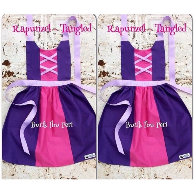 Apron Rapunzel Celemek Kostum Souvenir Disney Princess Dewasa