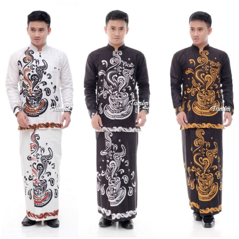 set sarung kemeja SARKEM Sarung batik sarung dewasa motif GUNUNGAN seragaman