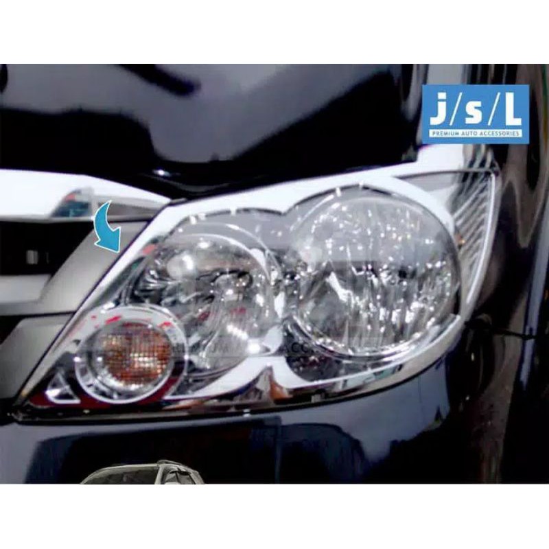 Garnis Lampu Depan Chrome Toyota Fortuner 2005-2008