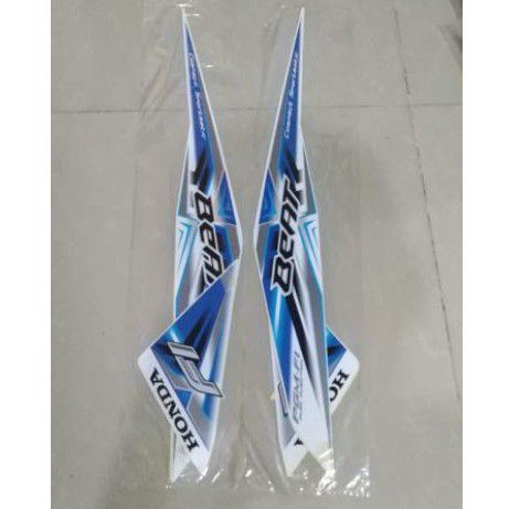 Stiker Body Striping Beat Fi 2015 2015 Non Iss Putih Biru
