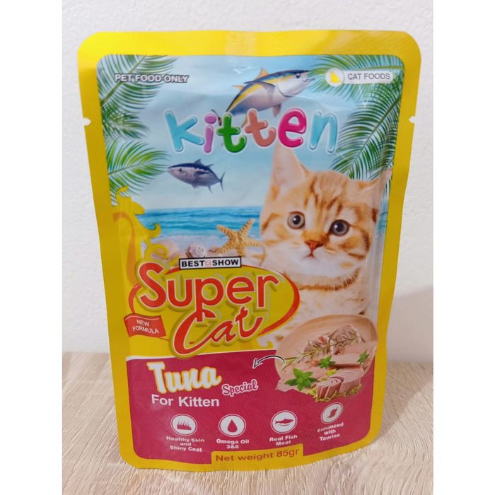 Super Cat Makanan kucing basah Supercat Pouch Kitten 85gr
