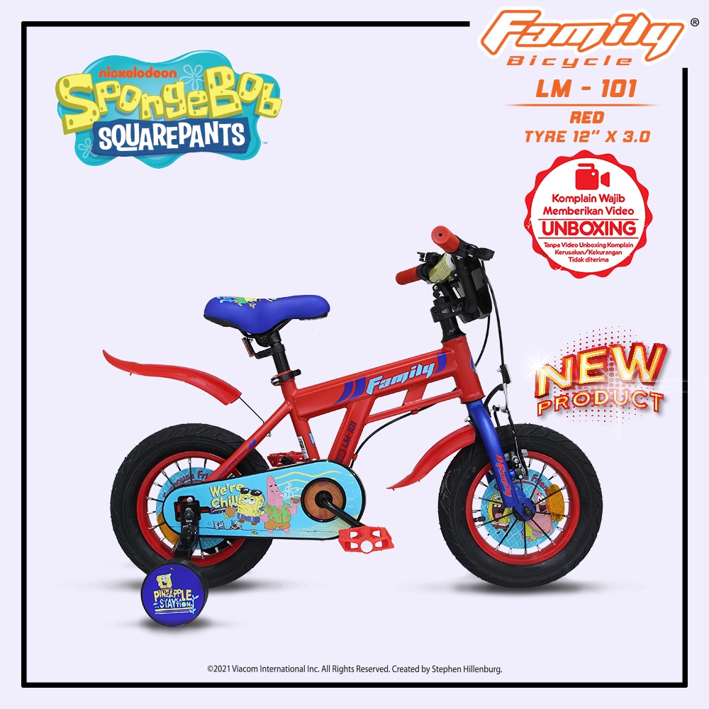 Sepeda Anak Roda Dua by Family LM-101 12 inch SpongeBob SquarePants