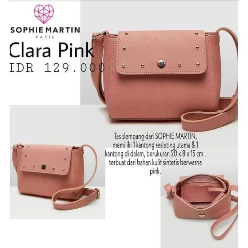 TAS WANITA CLARA PINK SOPHIE MARTIN ORIGINAL