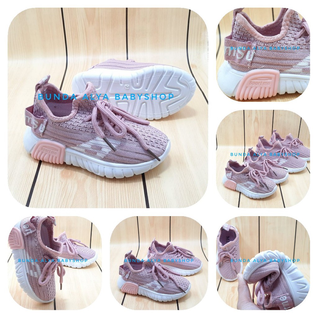 Sepatu Anak Perempuan Import Premium Usia 1 - 7 Tahun PINK Alas Karet Anti Licin Size 21 - 30