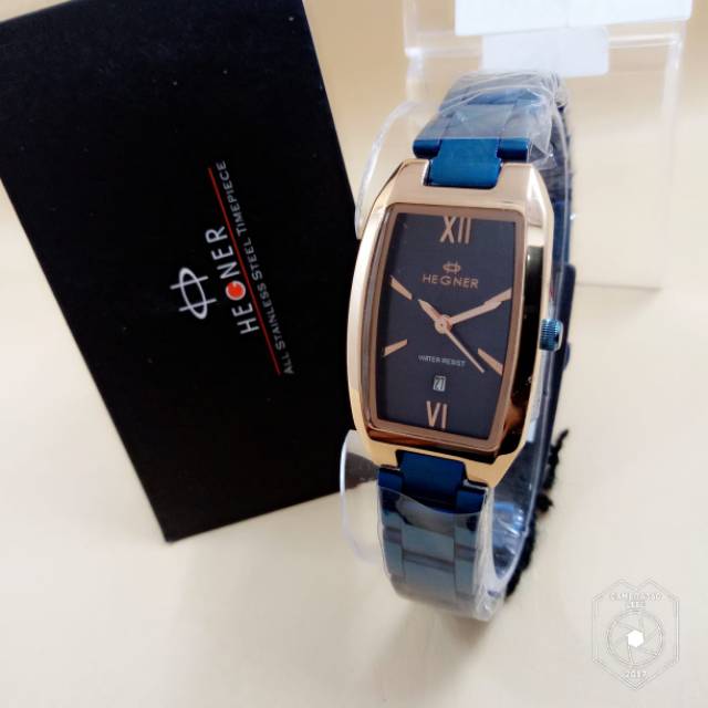 Jam Tangan Wanita Original Hegner 1286 Stainless Steel Water Resist Garansi 1 Tahun Warna Kombinasi