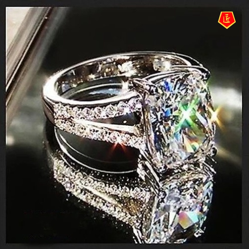 [Ready Stock]Women's Micro Rhinestone Ring Fashion Simple