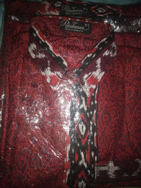 Couple Ayah Dan Anak Batik Megamendung Merah