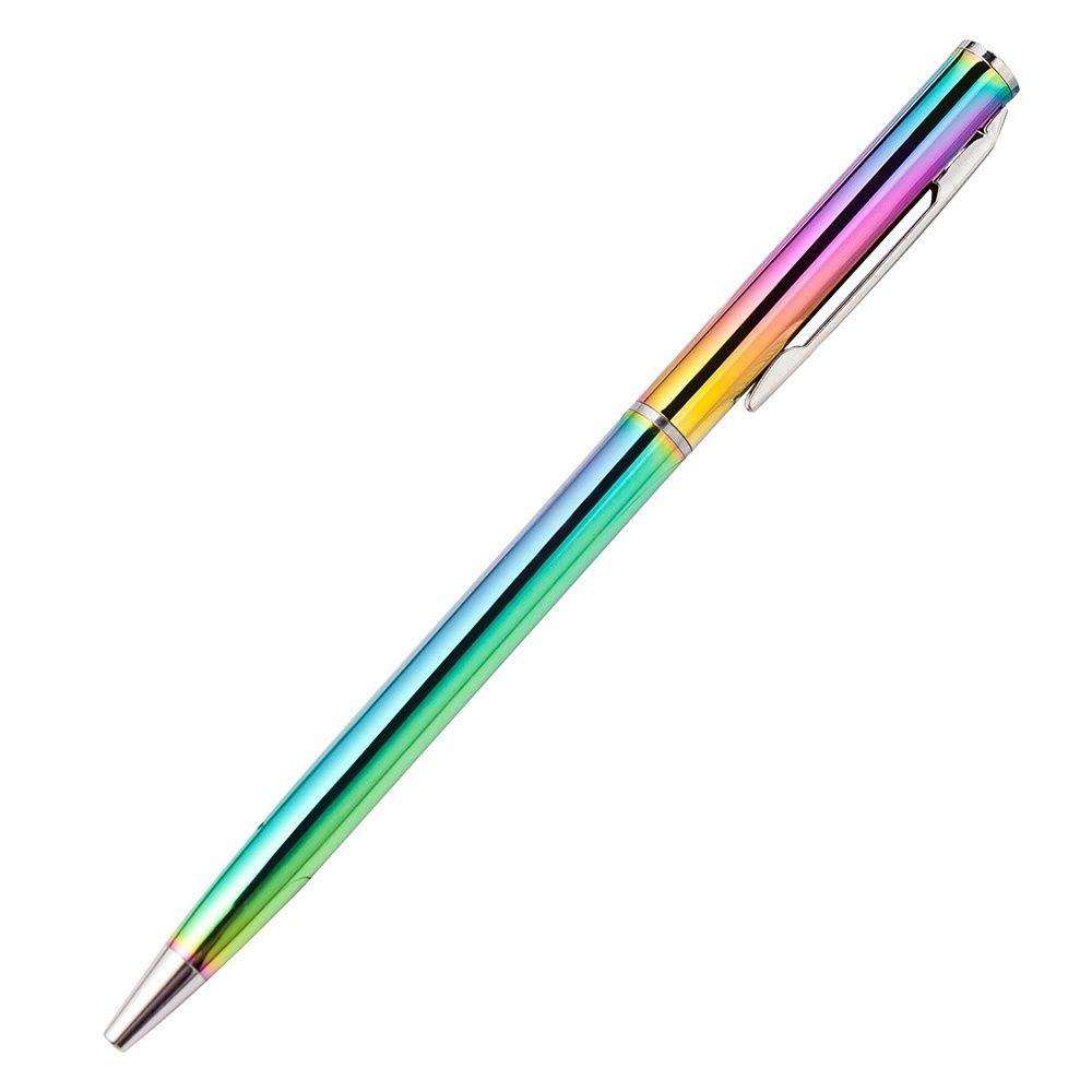 Bolpoin Agustina Rainbow Warna Warni Batang Berputar Bolpen Iklan Logam Stainless Steel