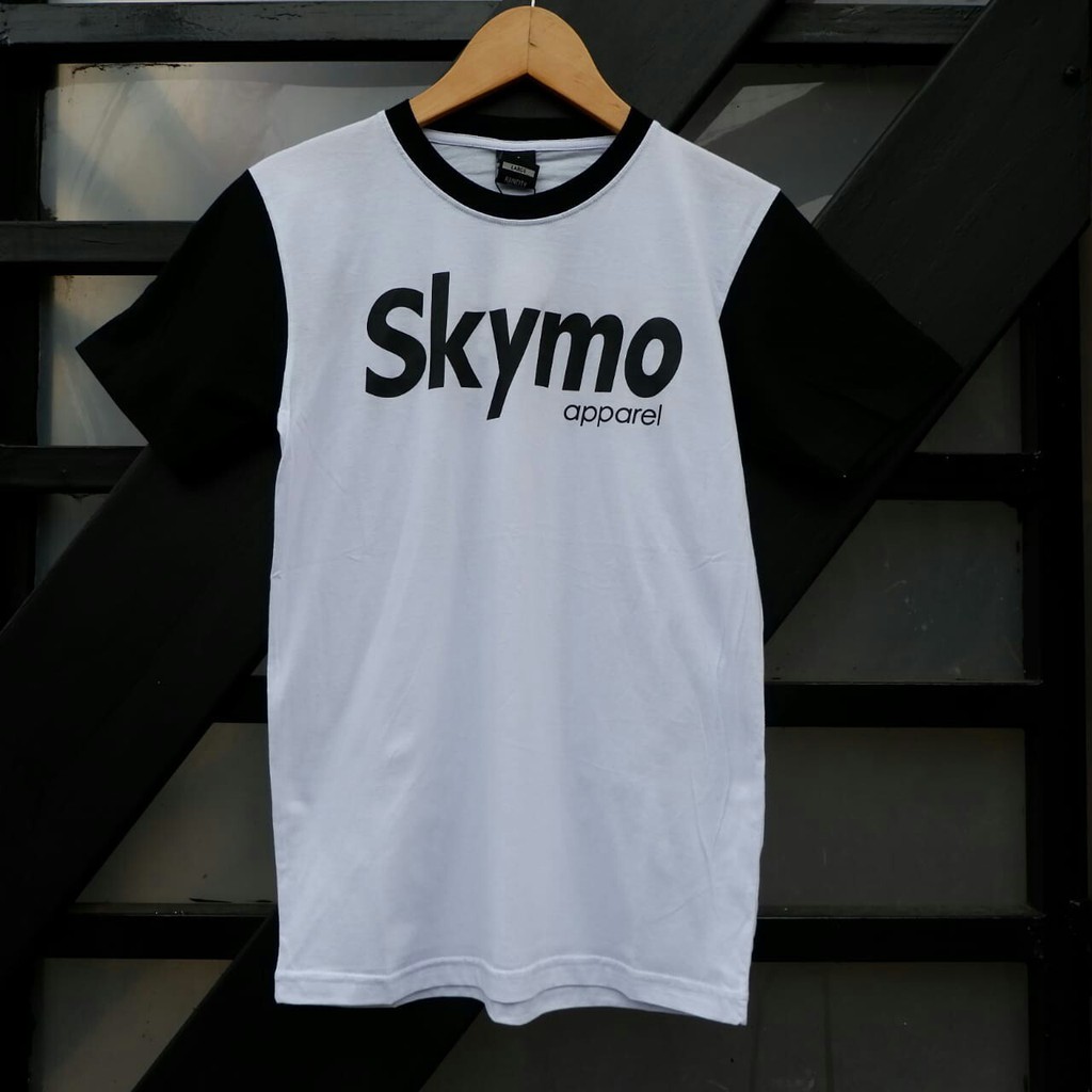SKYMO APPAREL WHITE BLACK TSHIRT/ APPAREL KEKINIAN / KAOS KEKINIAN