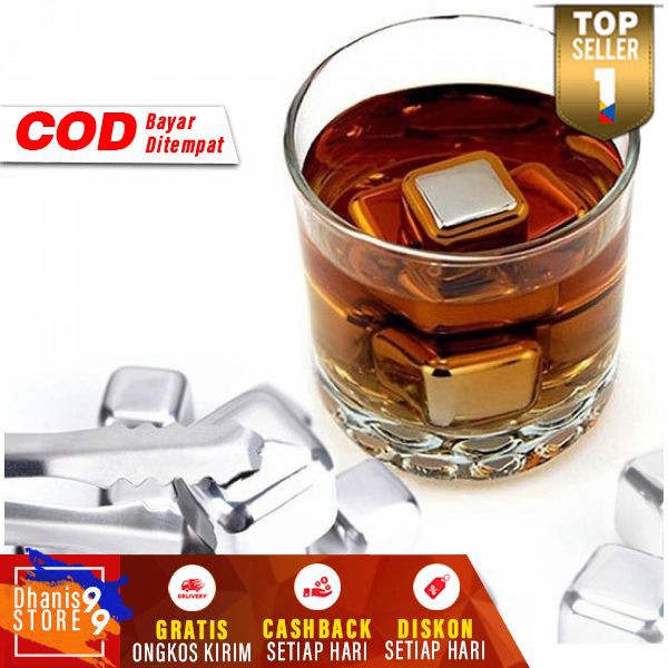 Es Batu Kotak Stainless Steel Leeseph Reusable Stainles Ice Cube Dingin