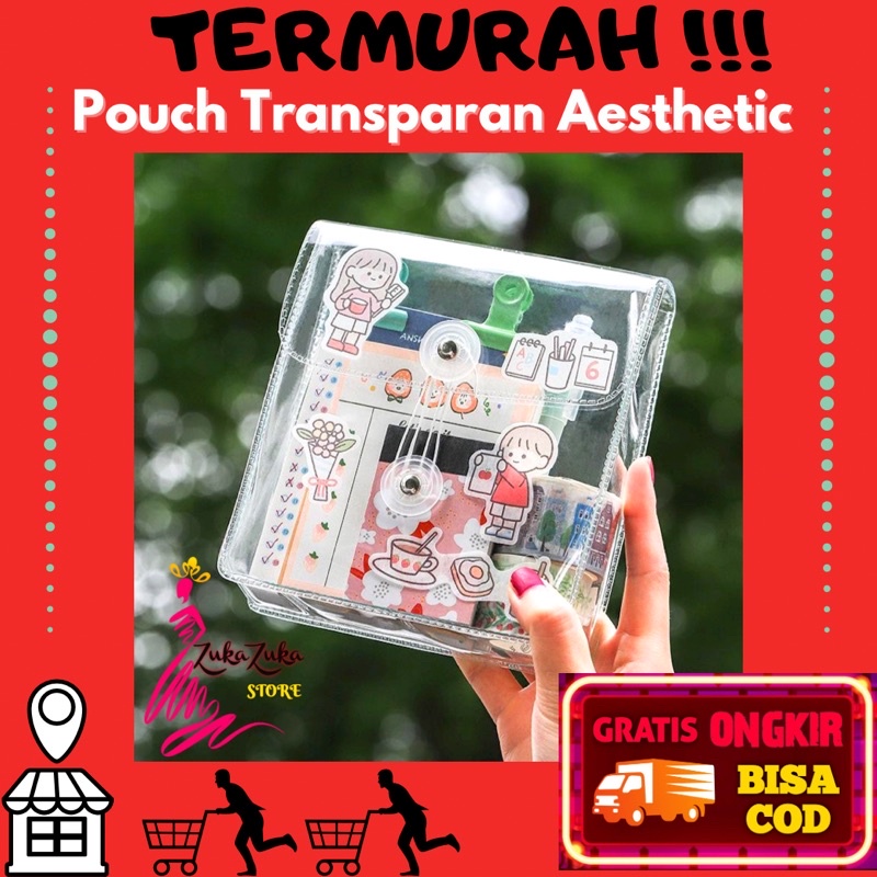 

Gile Bag Pouch Serbaguna Aesthetic / Wadah Tempat Alat Pensil Tulis Pensil Scrapbook Journal Estetik