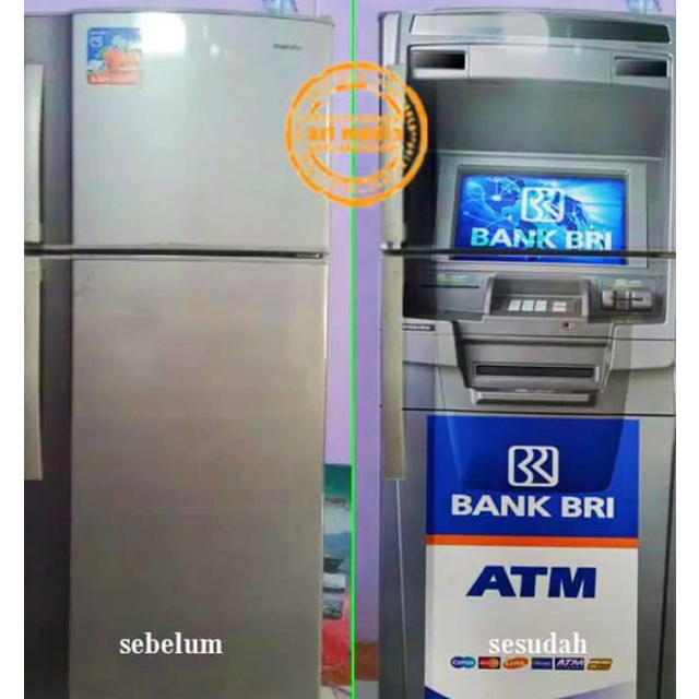 Sticker Kulkas 2 Pintu Motif BR1 ATM