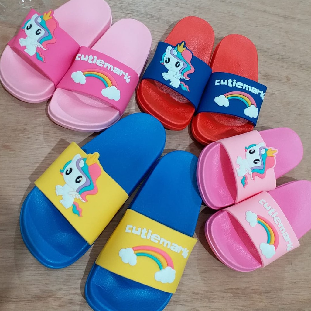 HappyOliver SANDAL UNICORN CUTIE Sandal selop karet lucu anak, Sandal anak unicorn lucu