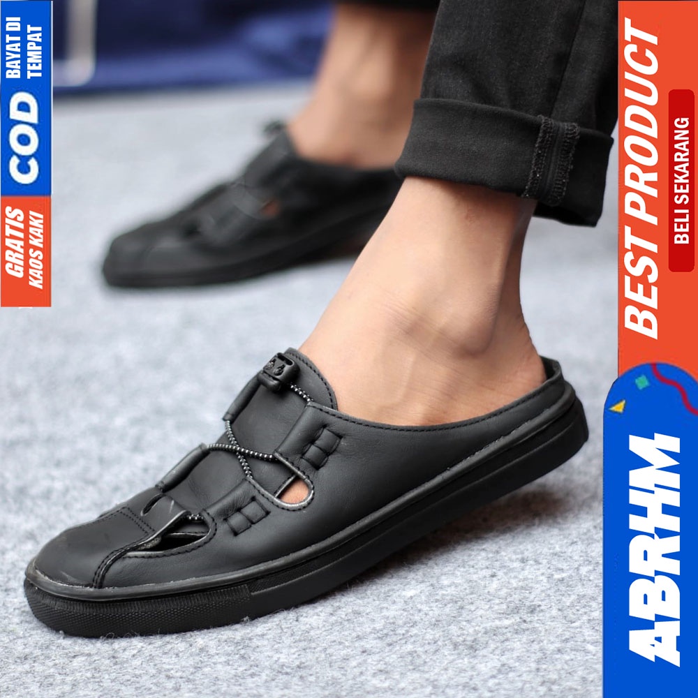 ABRHM FIXXI Sepatu Sandal Casual Sneakers Kulit Bustong Tutong Pria