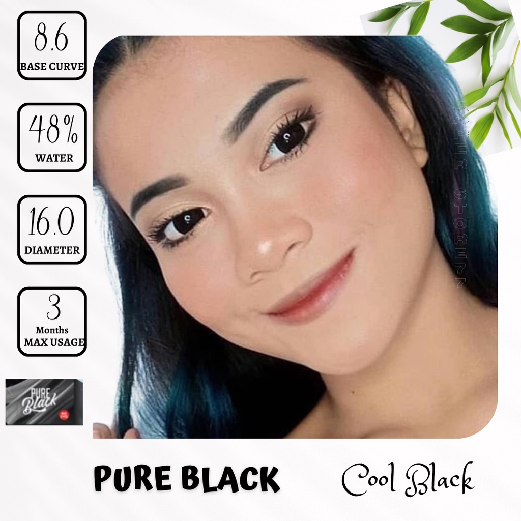 SOFTLENS PURE BLACK DIA. 16.00mm NORMAL &amp; MINUS | BIG EYES