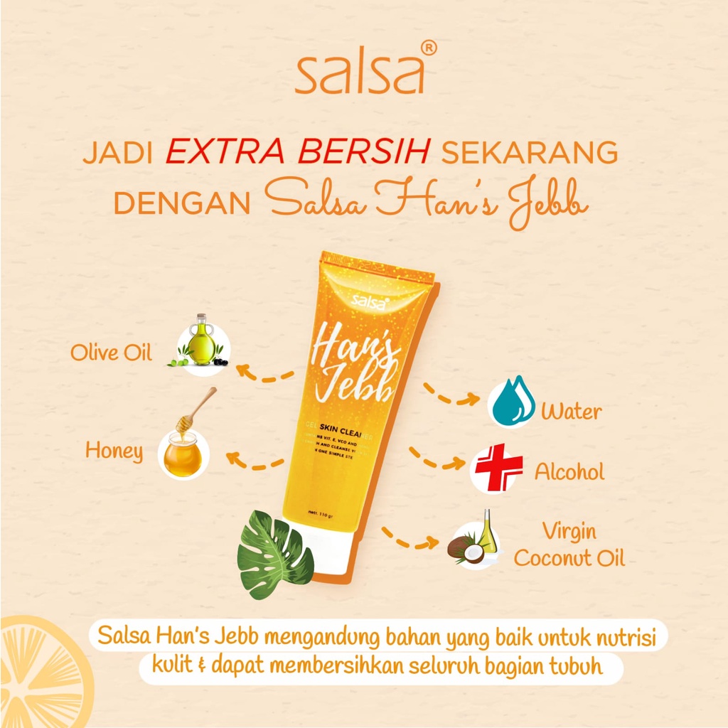 Salsa Hans Jebb Peeling Gel SWEET TROPICAL , LEMON BREEZE , GREEN TEA  / Salsa Peeling Gel Lulur Tanpa Bilas / Perontok Daki / Body Scrub / Body Spa / Hans jeeb 110g PROMO