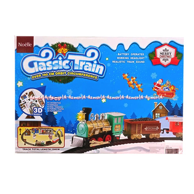 Noelle Christmas Classic Train 190cm Kereta Api Klasik Natal Sinterklass dengan Puzzle