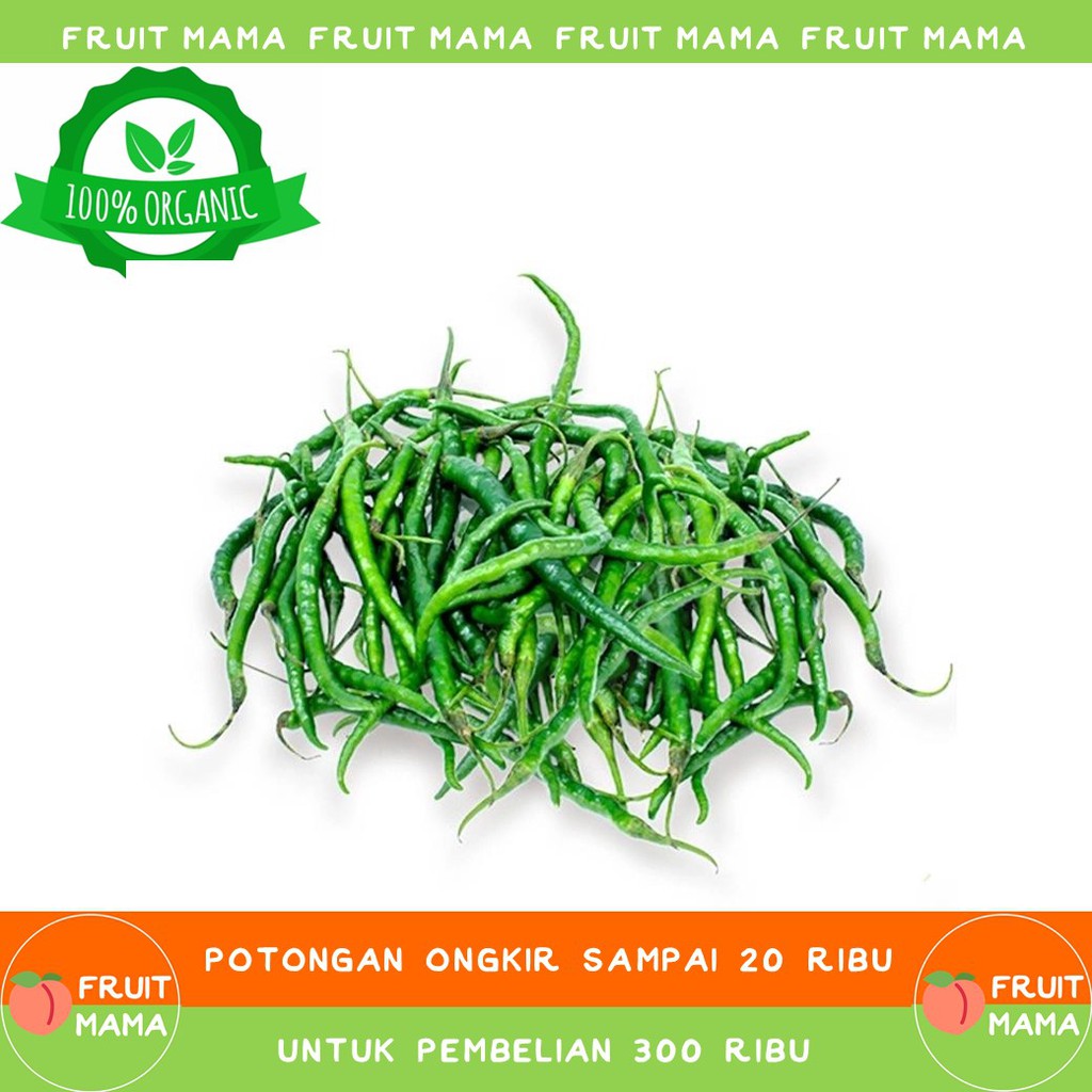 

CABE RAWIT HIJAU Organik 150 Gram| Fruit Mama | Buah Impor & Sayur Organik