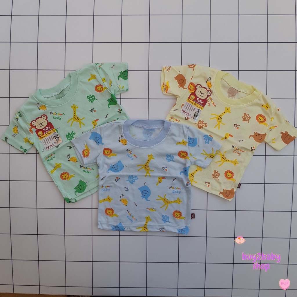 Kaos oblong bayi lengan pendek Tara Baby Size S, M, L Isi 1 PCS