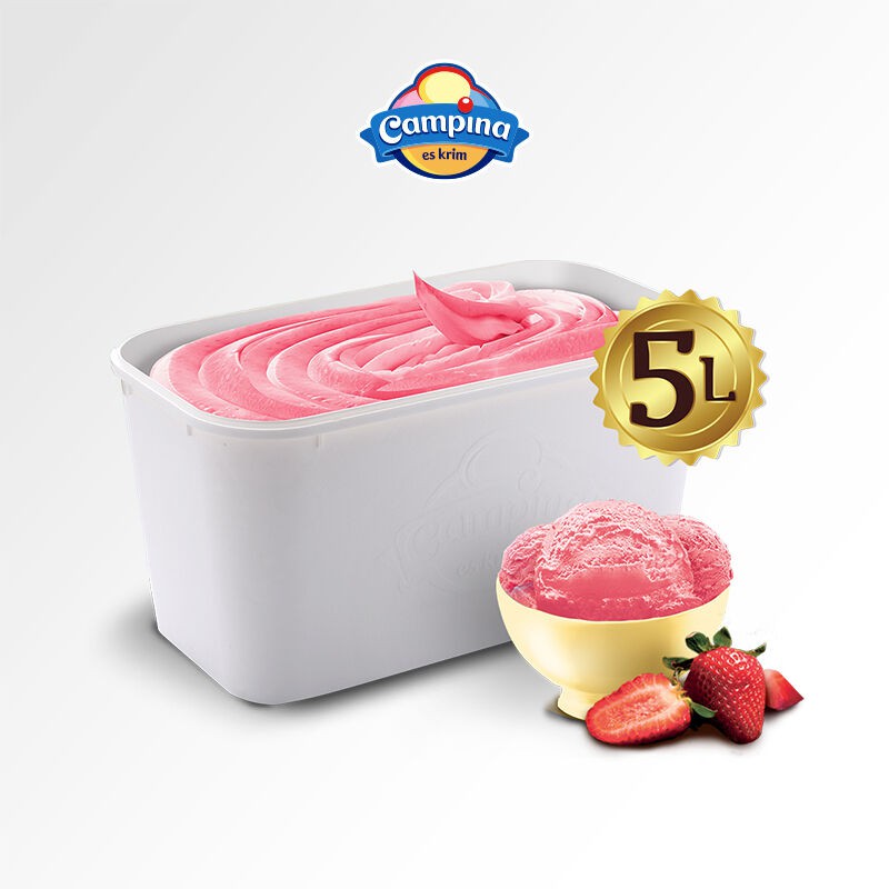 

ICE CREAM CAMPINA 5L ES KRIM Strawberry Bulk 5 LITER