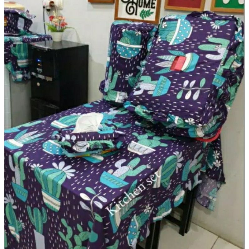 kitchen  set.. . taplak meja makan.. tudung saji bulat . tutup kulkas
