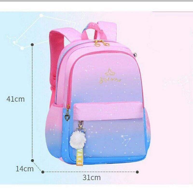 Tas sekolah pelangi original impor perempuan sd/smp