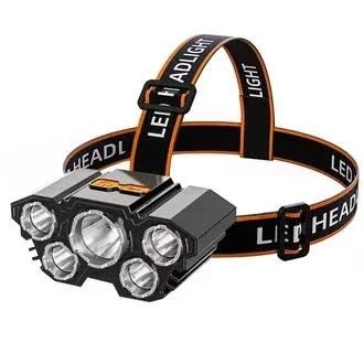 Senter Kepala Head Light 5 LED 4 Mode / Head Lamp USB Charge L-T21