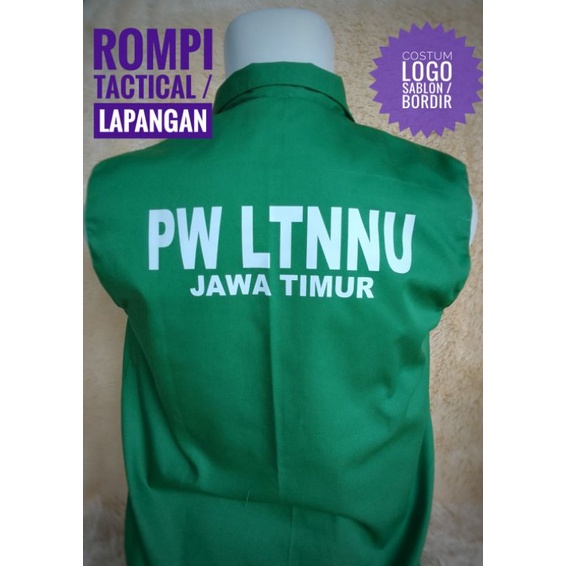 Rompi taktical lapangan logo bordir NU Indonesia bisa costum logo