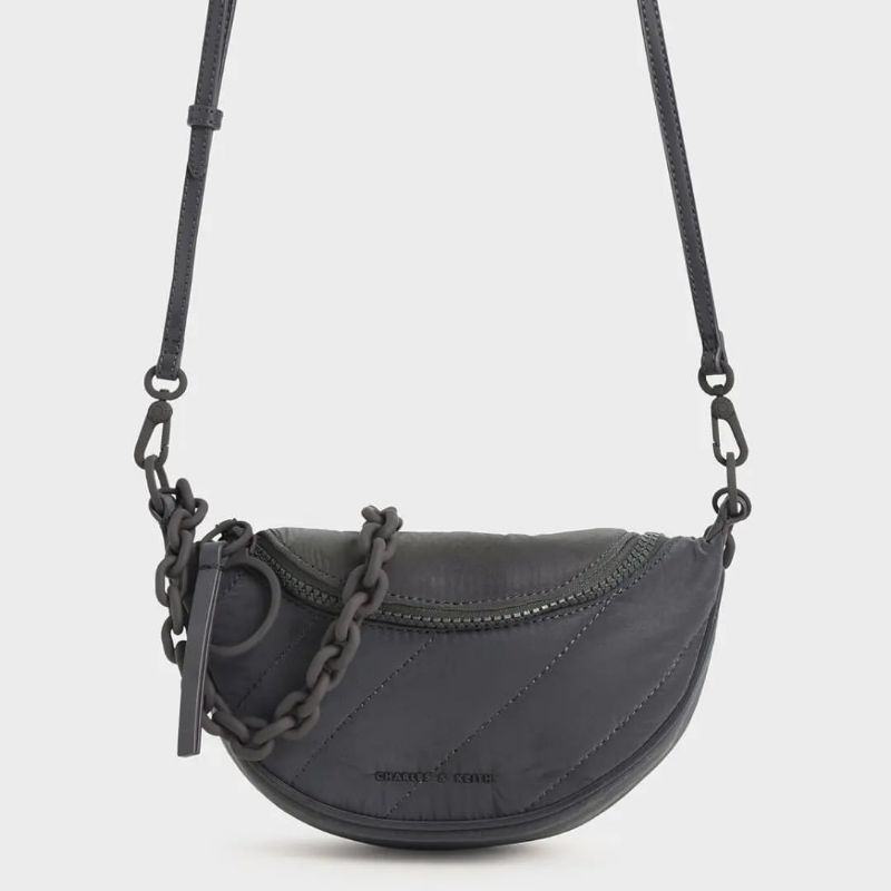 6.6 SALE | CK Wrinkled-Effect Half-Moon Crossbody Bag