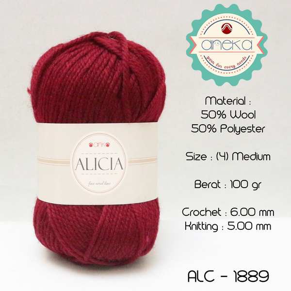 Benang Rajut Wool Alicia Yarn - 1889