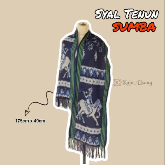 Kain_Usang | Syal Tenun Motif Sumba | Scraft Tenun Etnik | Tenun Ikat Halusan |