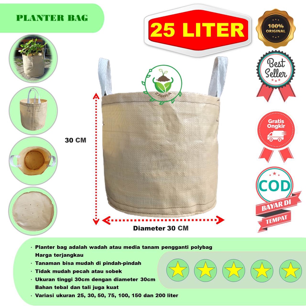 Planter bag planterbag ukuran kurleb 25 liter diameter 30x30 pot tanaman buah dan hias