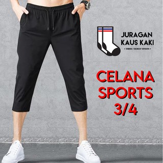 Celana Training Olahraga Lari Gym Pendek Lutut 3/4 Pria