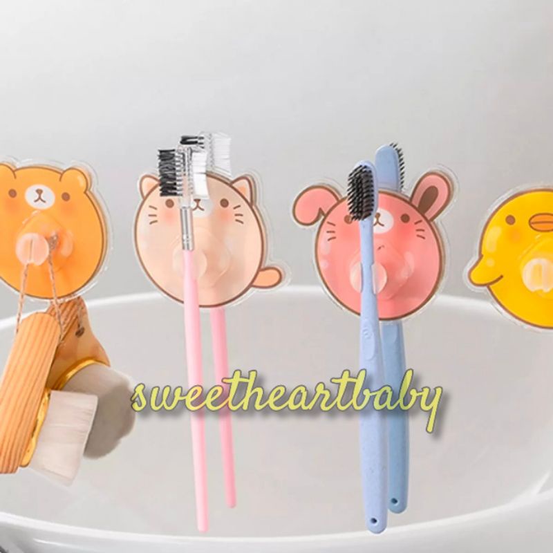 Tempat sikat gigi tempel didinding kamar mandi atau kaca