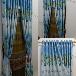 Gorden jendela pintu bahan Blackout bonus tali hordeng Gorden jendela pintu bahan Blackout bonus tali hordeng