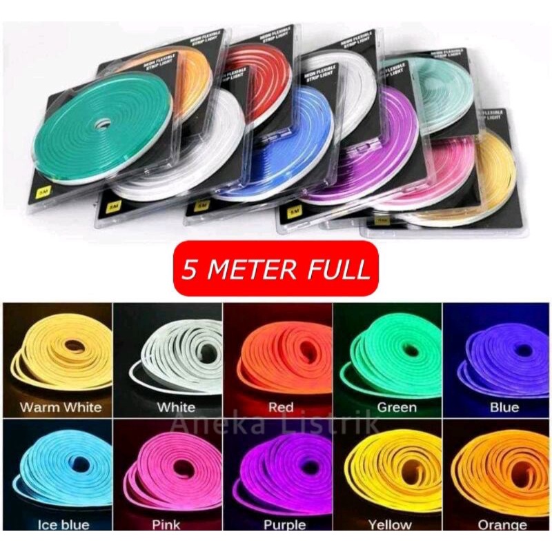 neon flexible pnjg 5mtr DC 12 volt untuk variasi merk