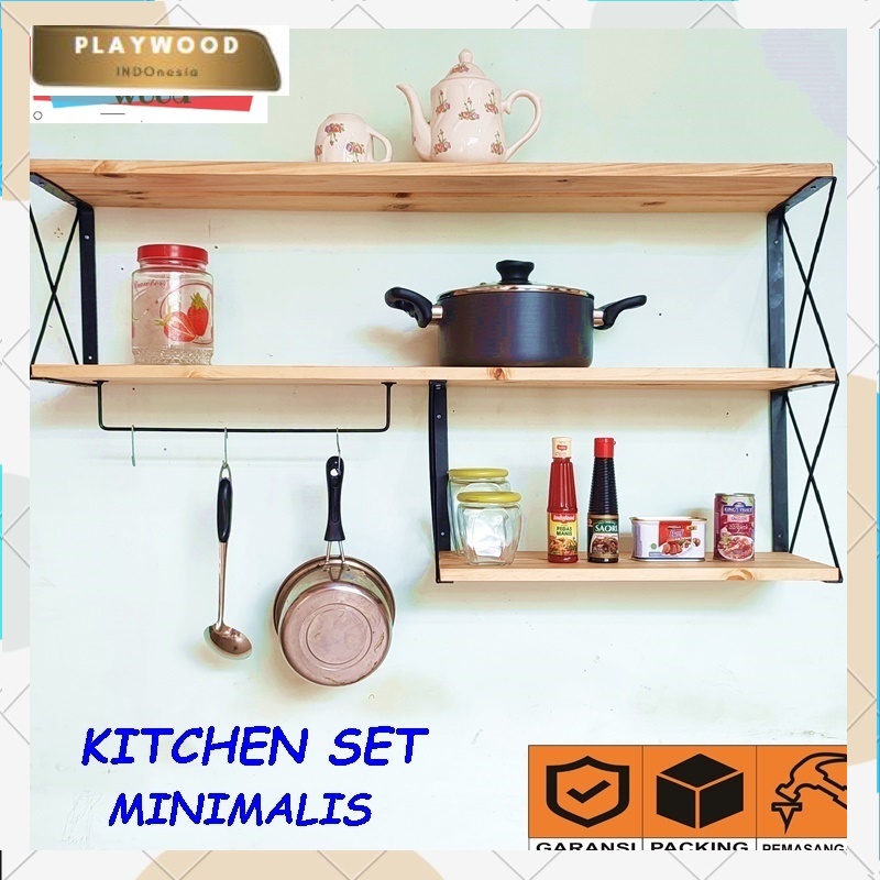 PROMO - Kitchen set minimalis rak buku industrial vintage