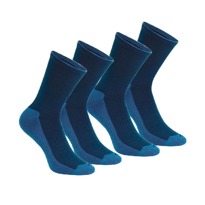 Kaus Kaki 2 Pasang Hiking Kerja Dewasa Quechua High upper Nature Hiking Socks Arpenaz 50 - Navy