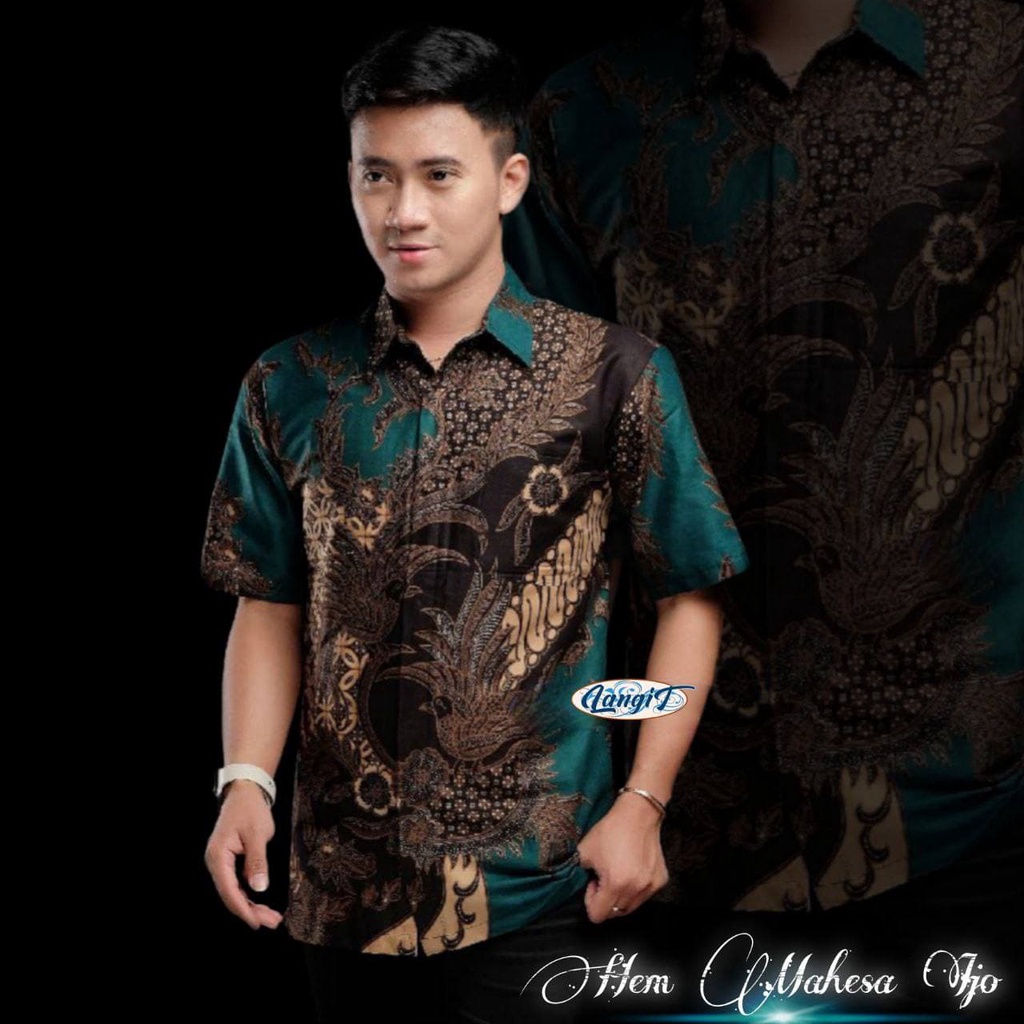 Hem Batik Pria Pendek Lawasan Sogan/Pari Sulur/Parang Black/Merak Papua Ori by Batiek