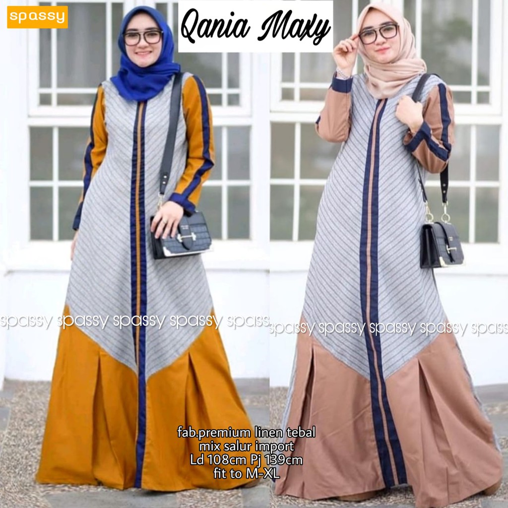 Qania Maxi Dress By Spassy | Suplier Hijab Solo | Grosir