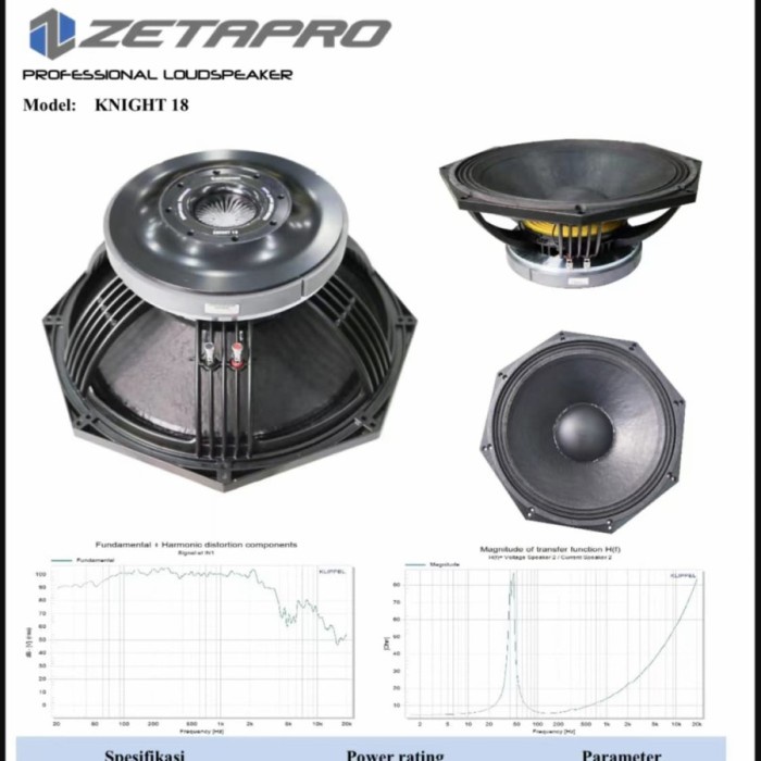 SPEAKER ZETAPRO KNIGHT 18 spiker 18 inch zetapro knight 18